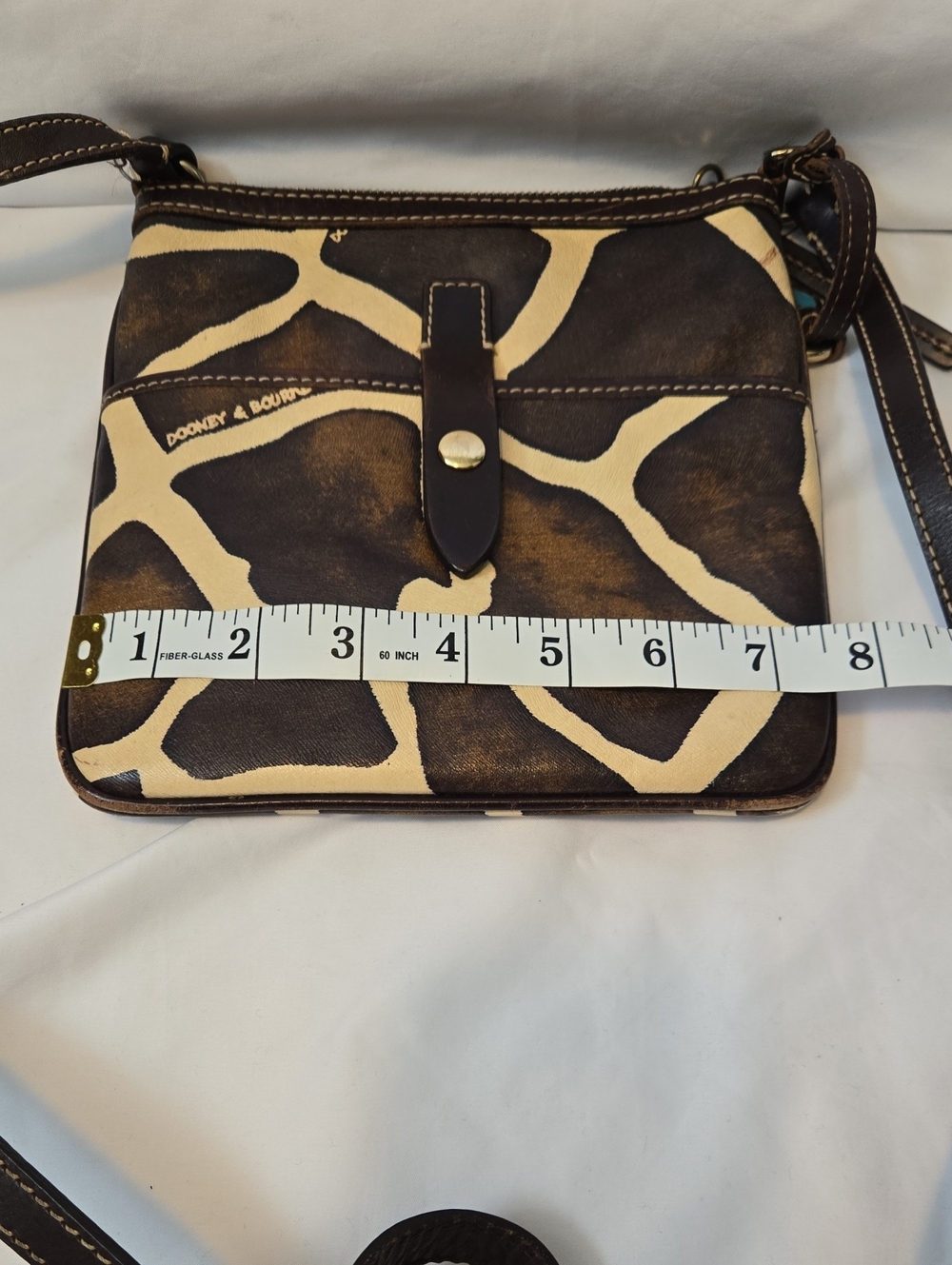 Dooney & Bourke Brown and Cream Giraffe-Print Crossbody Bag - Picture 8 of 9